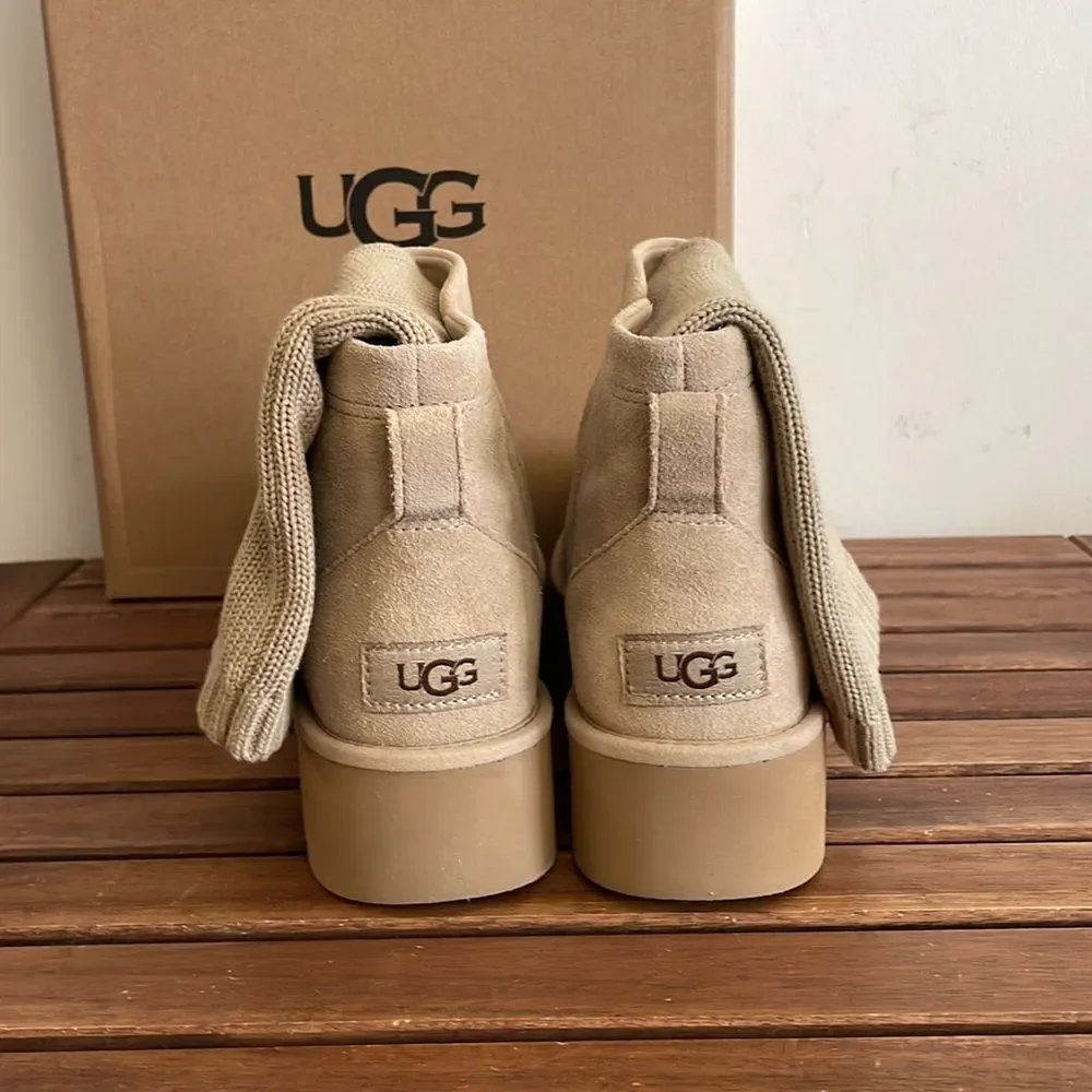 UGG Classic Ultra Mini Sock’D Platform Mustard Seed USA Women Size 10/UK8/EU41